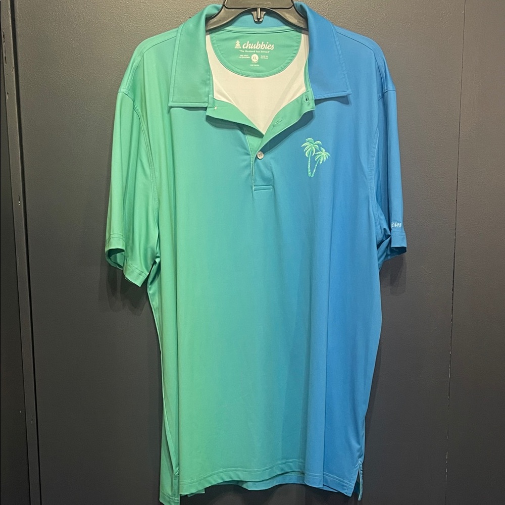 Chubbies Teal and Aqua Polo Shirt